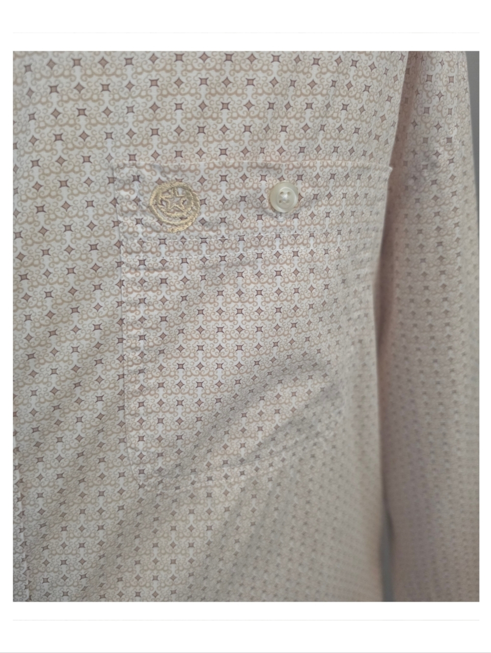 Wrangler George Strait Collection Western Button‑Down Shirt Large Beige Pattern - Picture 3 of 8